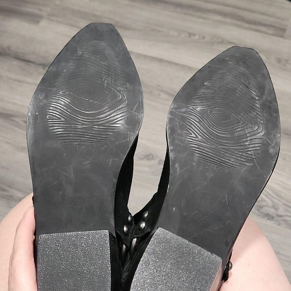 NWT Vintage 7 Black Suede Western Leather Bootie - Picture 7 of 7
